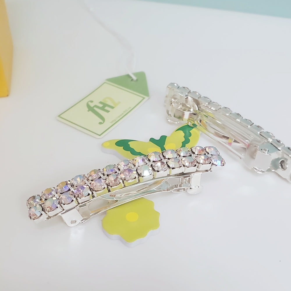 FH2 AB Crystal 2 Row Crystal Barrette