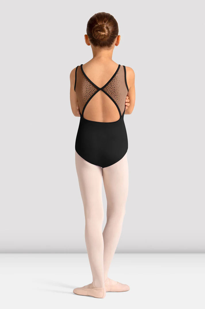Mirella Celestia Boat Neck Mesh Back Leo Girls