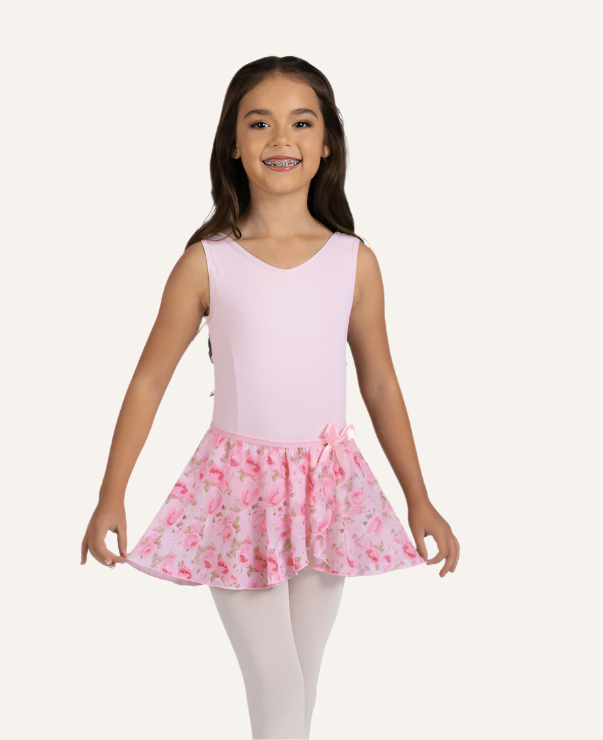 Danznmotion Rosetta Rose Print Skirt Girls