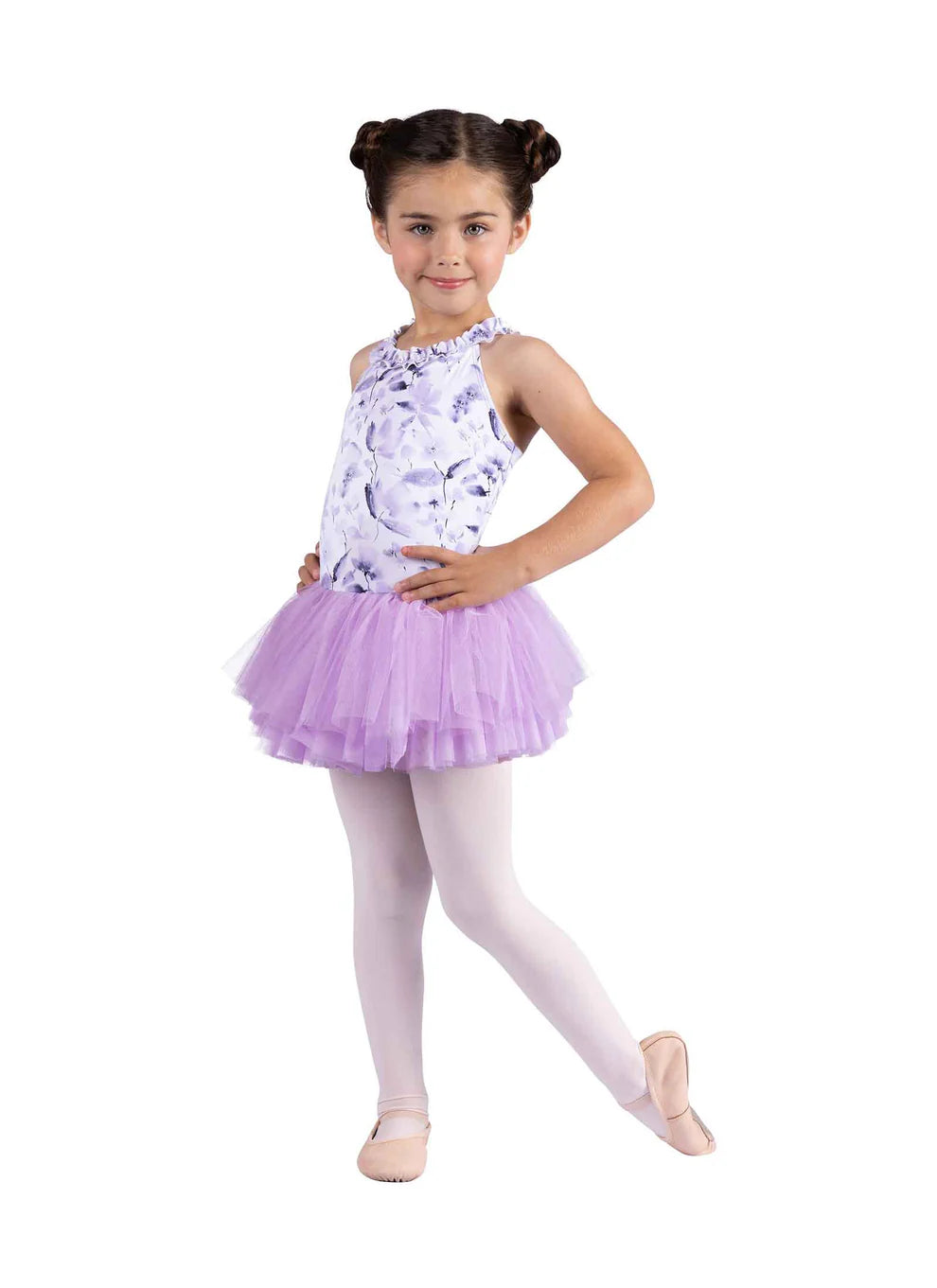 Danznmotion Delilah Ruffle Print Dress Childs