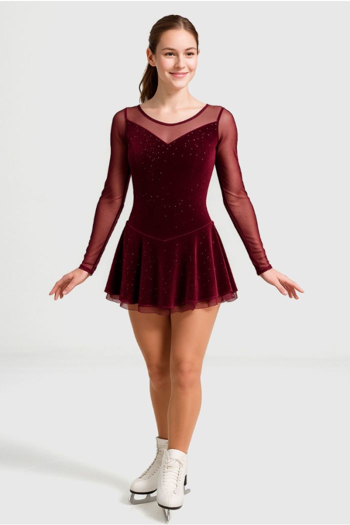 Mondor Alaska Glitter Velvet Figure Skating Dress