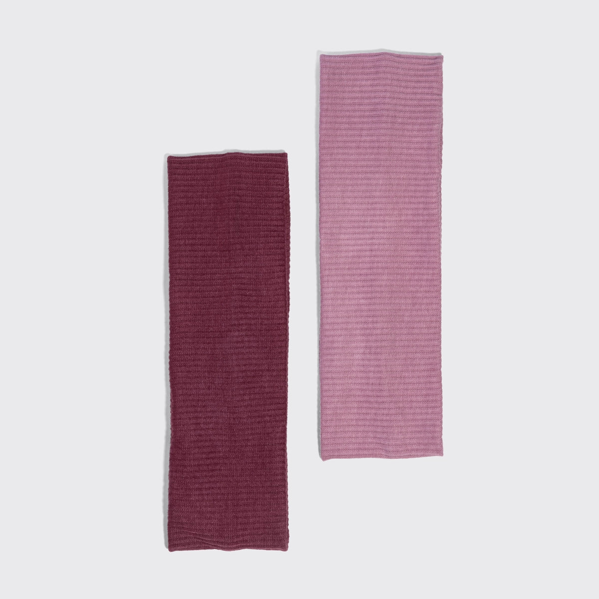 Kitsch Recycled Fabric Ribbed Elastic Headbands 2pc Set - Cherry Lacquer & Dusty Pink