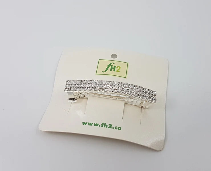 FH2 3 ROW RHINESTONE BARRETTE