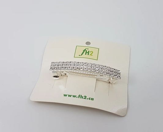 FH2 3 ROW RHINESTONE BARRETTE
