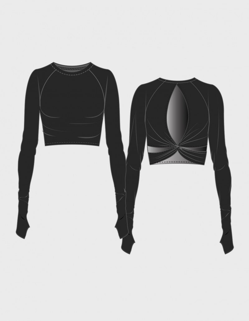 Bloch Perma Twist Back Long Sleeve Top
