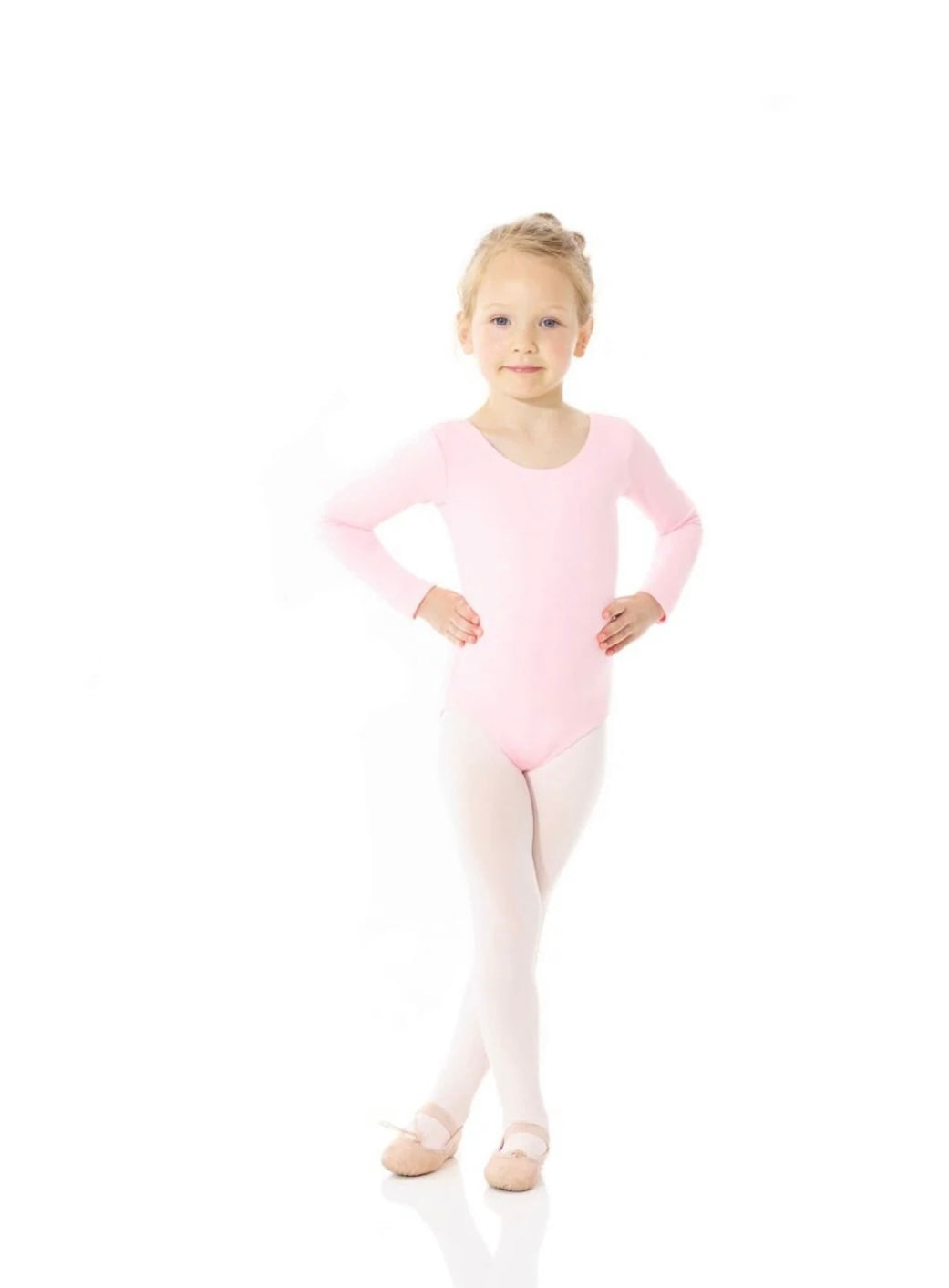Mondor Cotton Long Sleeve Leotard Girls