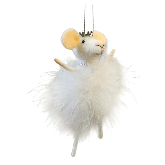 Xmas Forever Wool Mouse Ballerina Crossed Legs Ornament