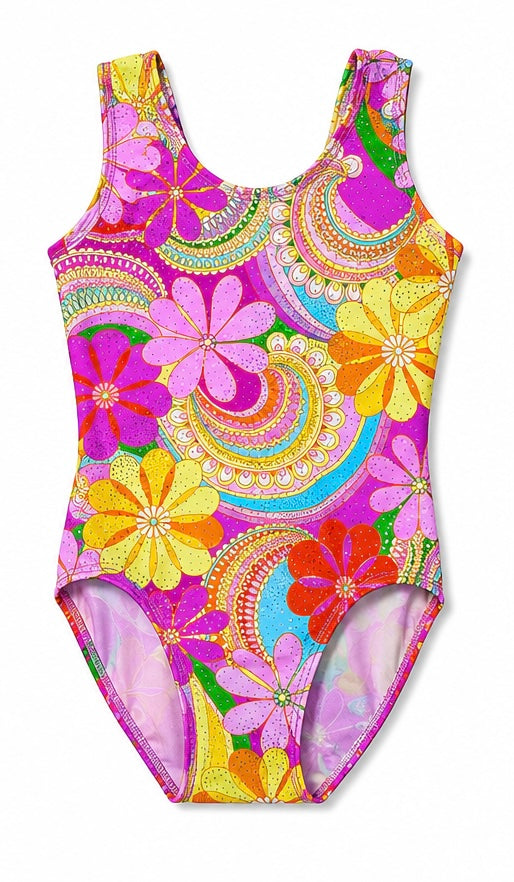 Mondor Gym Leotard Girl’s - Disco Flowers