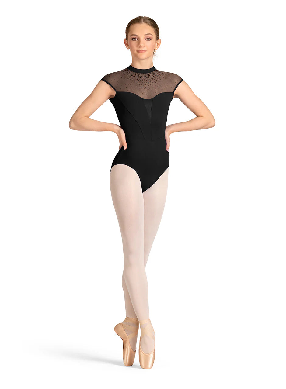 Mirella - Celeste Mock Neckline Cap Sleeve Leo