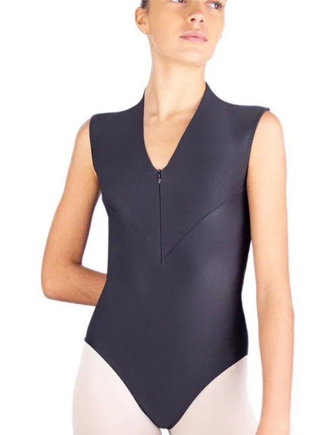 Ballet Rosa Bria Zip Frt Laser Cut Floral Open Bk Leo