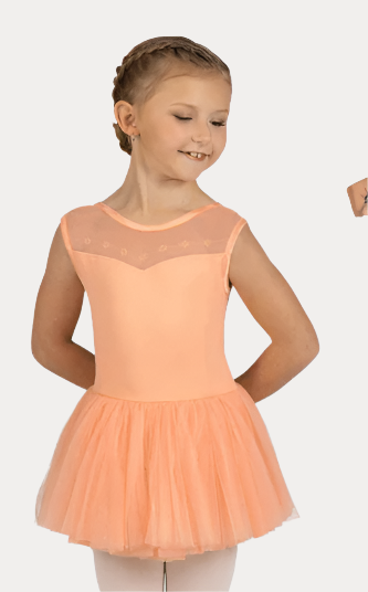 Danznmotion Dorian Cap Sleeve Flocked Dress Girls