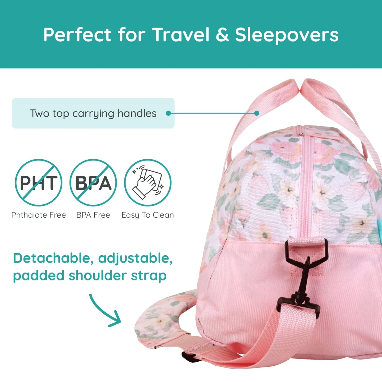 Wildkin JumpOff Jo Floral Watercolour Overnight Duffel Bag