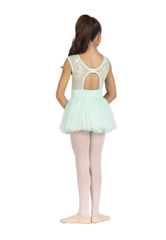 Danznmotion Dorian Cap Sleeve Flocked Dress Girls