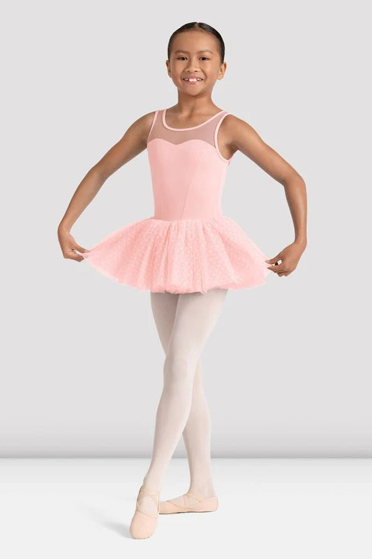 Mirella Kaleido Scoop Neck Tutu Leo - Girls