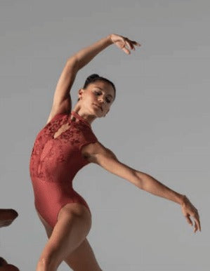 Ballet Rosa Mirelle Lace Front High Neck Tank Leotard - Womens