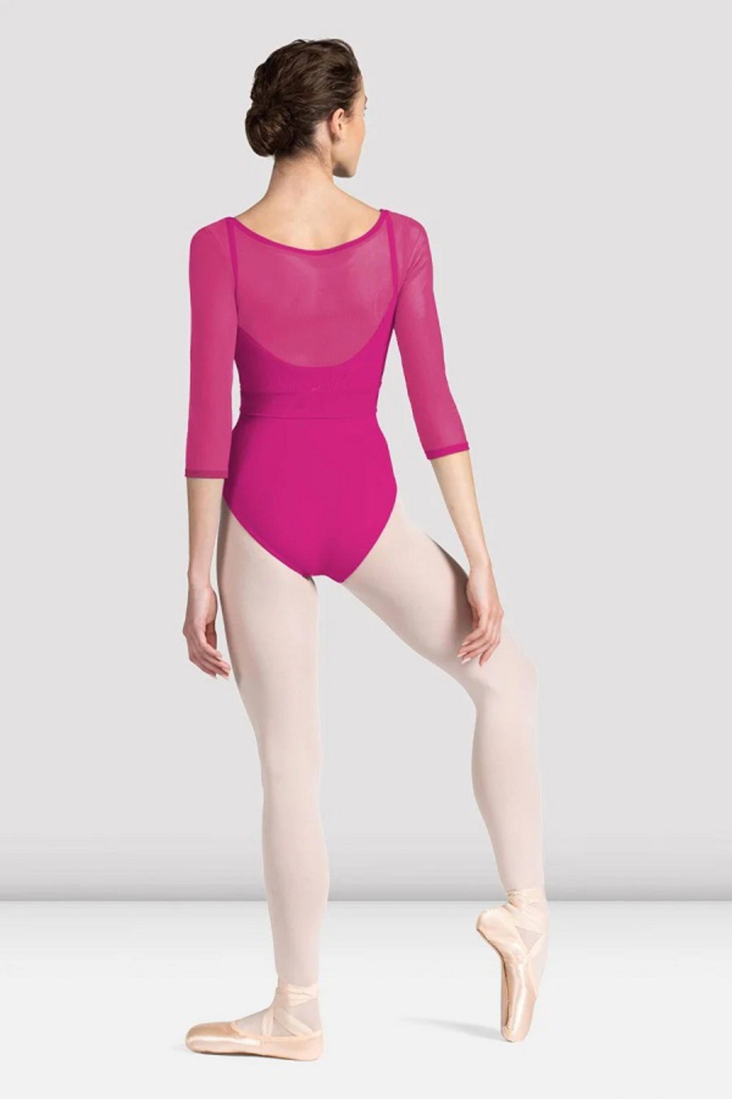 Mirella Boat Neck Mesh 3/4 Sleeve Half Top - Womens