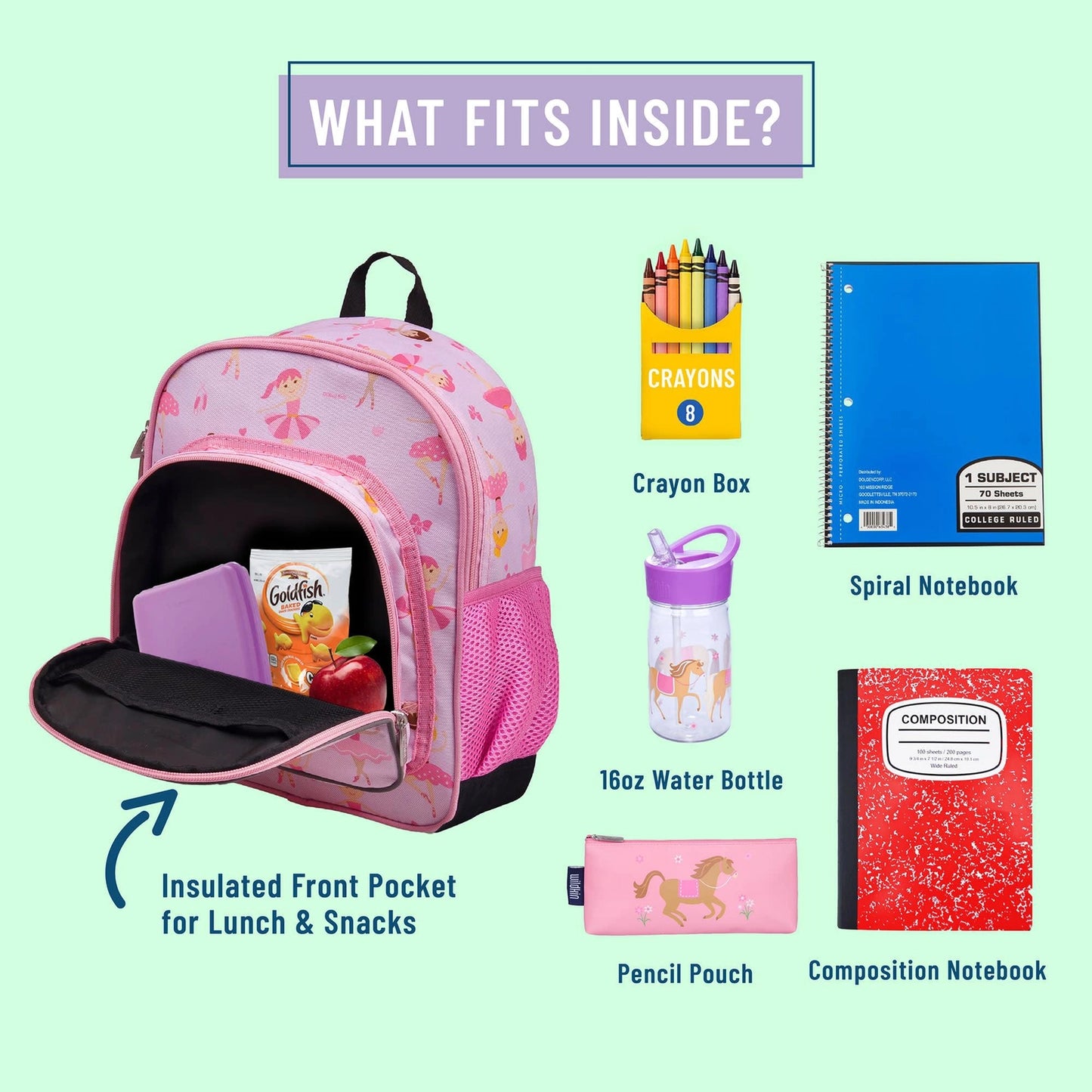 Wildkin Ballerina Pack & Snack Backpack - 12 inch