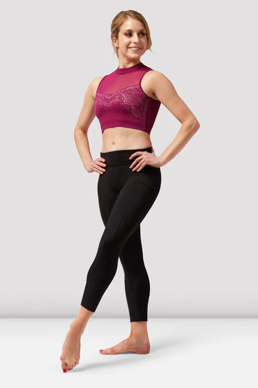 Bloch Natalia Lace Mock Neck Crop